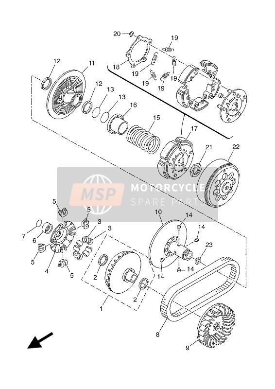 Yamaha X-MAX 400 ABS 2019 Clutch for a 2019 Yamaha X-MAX 400 ABS